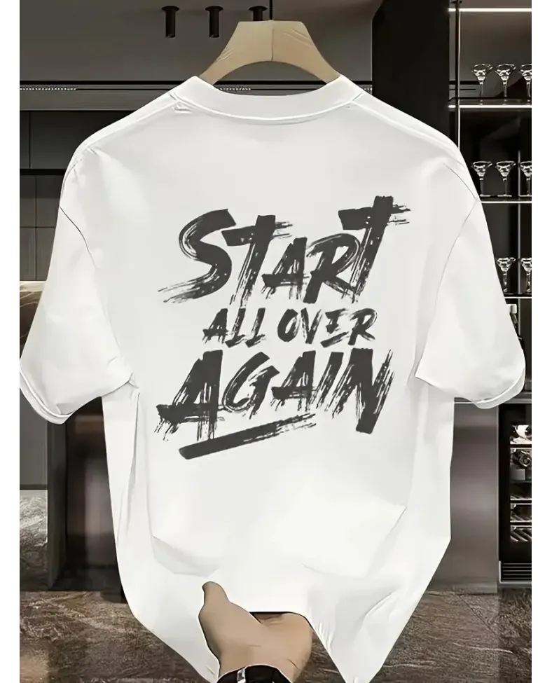 Erkek Penye Compack Start All Over Baskılı Bisiklet Yaka Kısa Kol - Beyaz