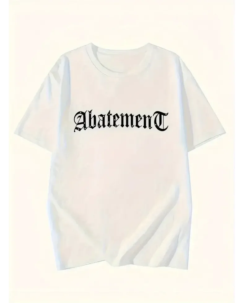 Örümcek Ağı Desenli Baskılı Oversize Bisiklet Yaka T-shirt - Beyaz