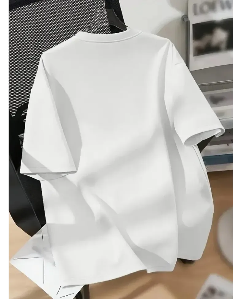 Kadın T-Shirt Kısa Kollu, bisiklet Yaka, Eğlenceli Karikatür Ayı ve "Umrumda Değil" Baskı - Beyaz