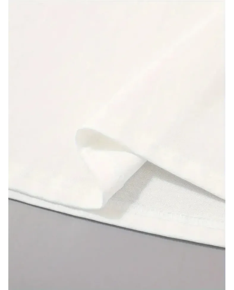 ERKEK Penye Compack Sarj %1 Baskılı Oversize Bisiklet Yaka Kısa Kol - Beyaz