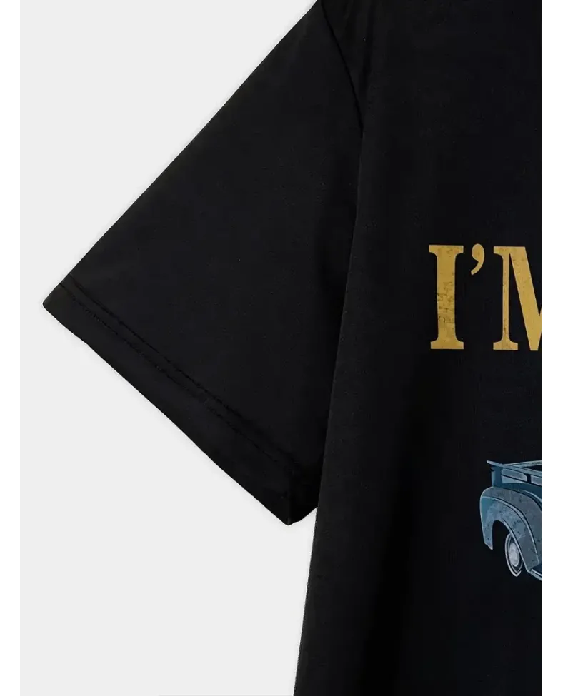 Erkek Tişört Araba Baskılı Kısa kol t-shirt - Siyah Somersan Giyim | Kadın, Erkek ve Çocuk Moda