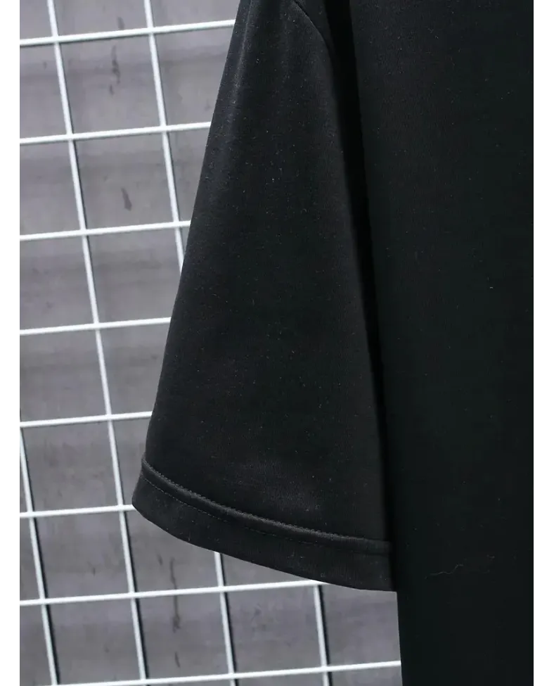 Erkek Penye Compack FUTRE Baskılı Kısa Kol Bisiklet Yaka T-shirt - Siyah