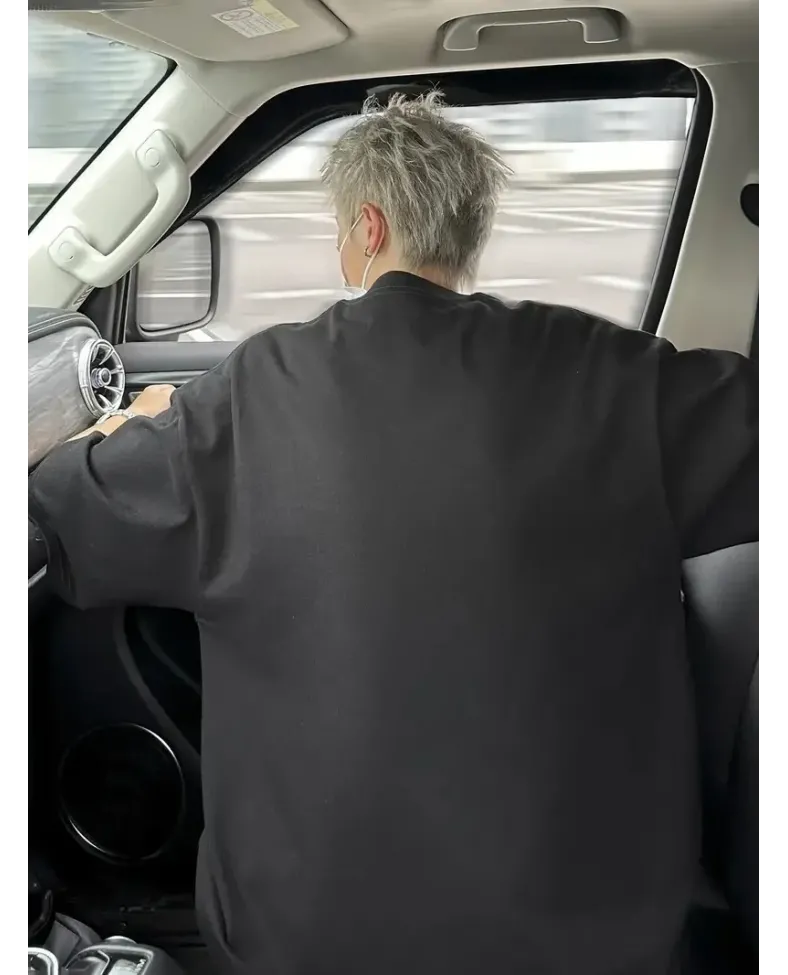 Erkekler için Siyah Tişört Grafik Genç Emo Vintage Gotik Büyük Beden Kısa Kollu - Siyah