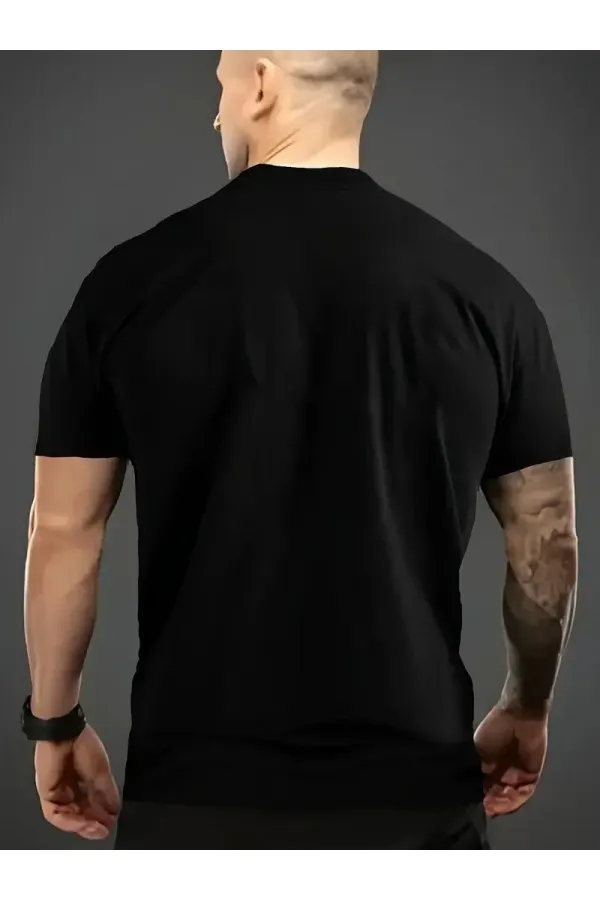 Erkekler İçin Tişörtler Komik 'Multitasker' Baskılı Tişört Yaz İlkbahar Sonbahar - Siyah