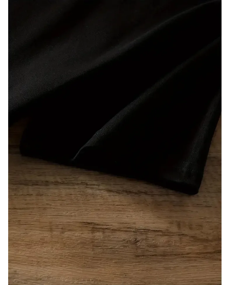 Kadın Penye Compack Ayı Baskılı Bisiklet Yaka Kısa Kol T-shirt - Siyah