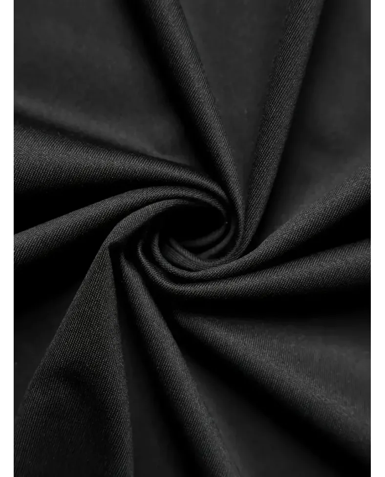 Benzersiz Sırt Baskılı Erkek Sokak Stili Bol Tişört - Nefes Alabilir Polyester - Siyah