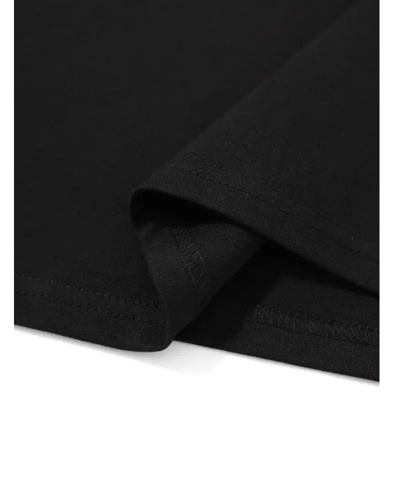 Erkek Penye Compack Palmiye Ön Baskılı Bisiklet Yaka Kısa Kol Yazlık T-shirt - Siyah