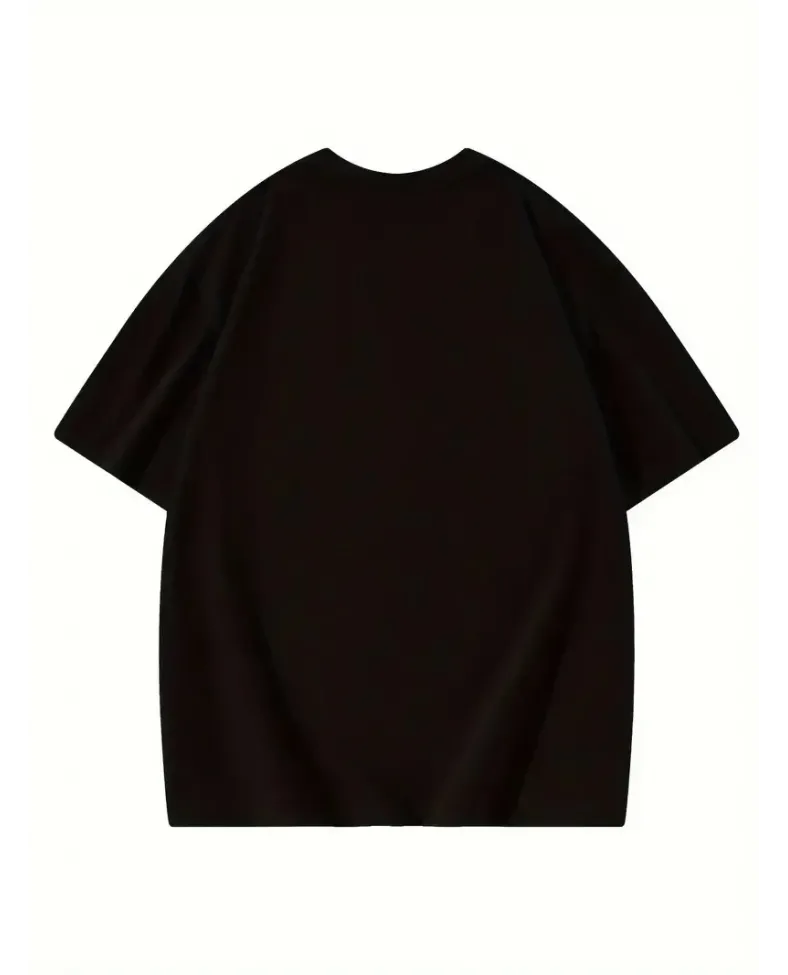 Kadın Thousand Baskılı Oversize Bisiklet Yaka T-shirt - Siyah