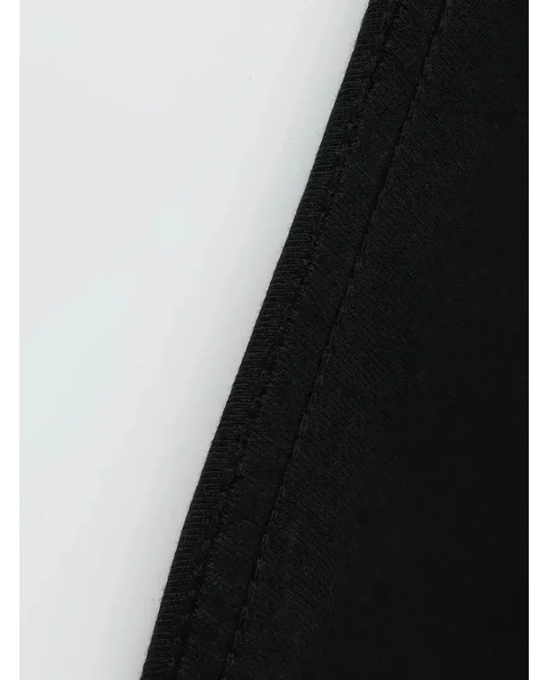 Büyük Beden Erkek "Whatever" Baskılı Tişört Oversize Erkekler İçin Yaz Modası Kısa - Siyah