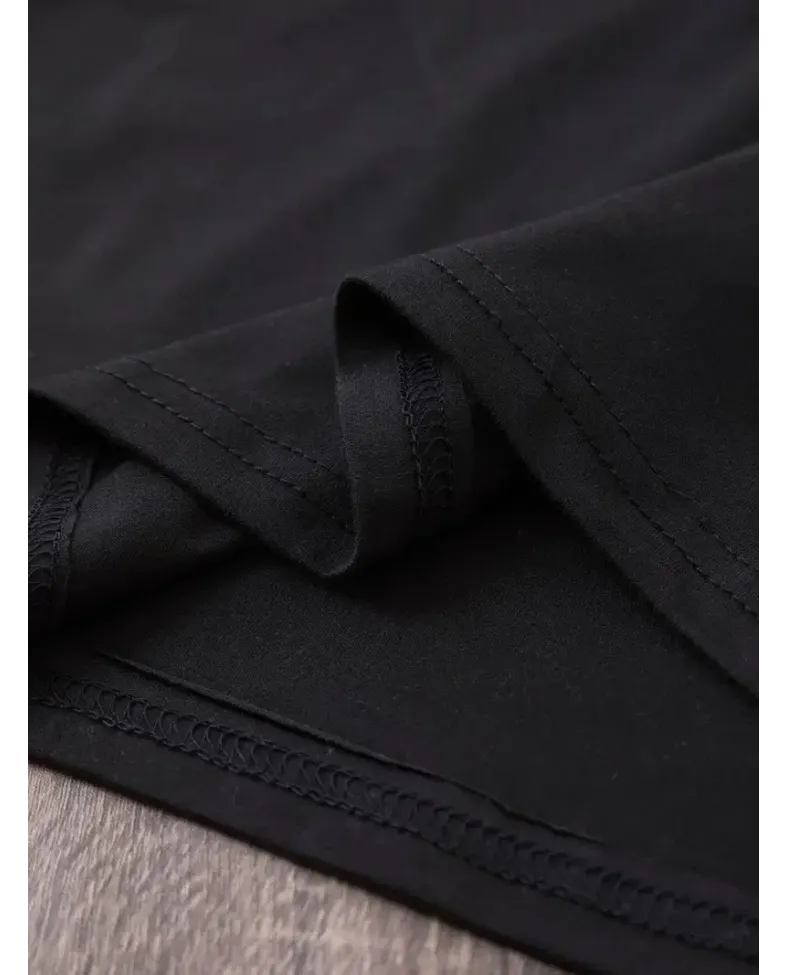 Kadın Penye Compack Baskılı Bisiklet Yaka Kısa Kol Yazlık T-shirt - Siyah