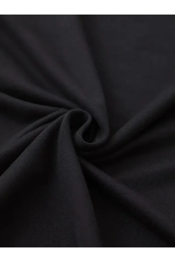 Kadın Penye Compack Baskılı Bisiklet Yaka Kısa Kol Yazlık T-shirt - Siyah