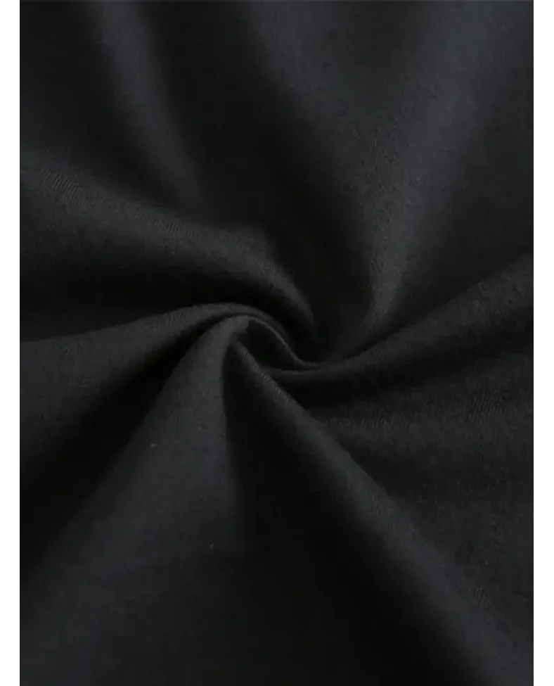 Kadın Penye Compack Baskılı Oversize Kısa Kol Bisiklet Yaka T-shirt - Siyah