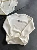 Bisiklet Yaka Üç İplik Baskılı Oversize SweatShirt - Beyaz