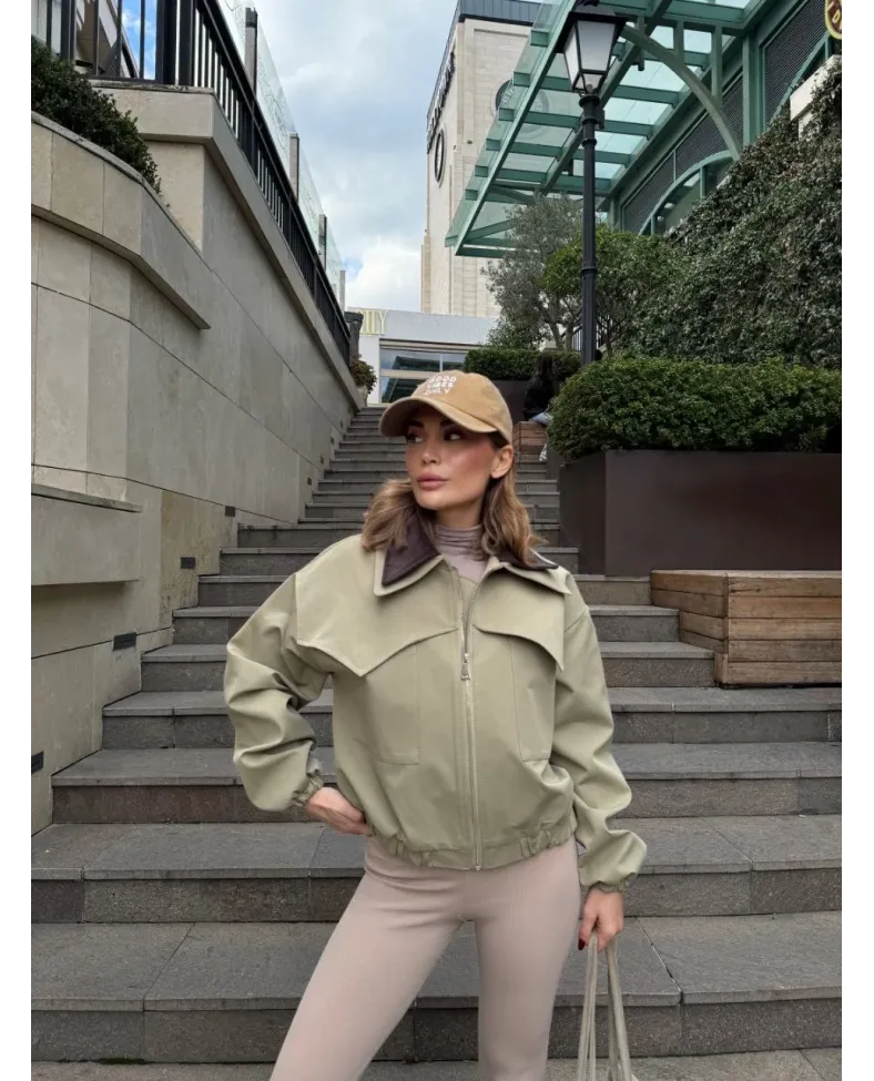 Çift Yakalı Ceket Mont - Yeşil Somersan Giyim | Kadın, Erkek ve Çocuk Moda