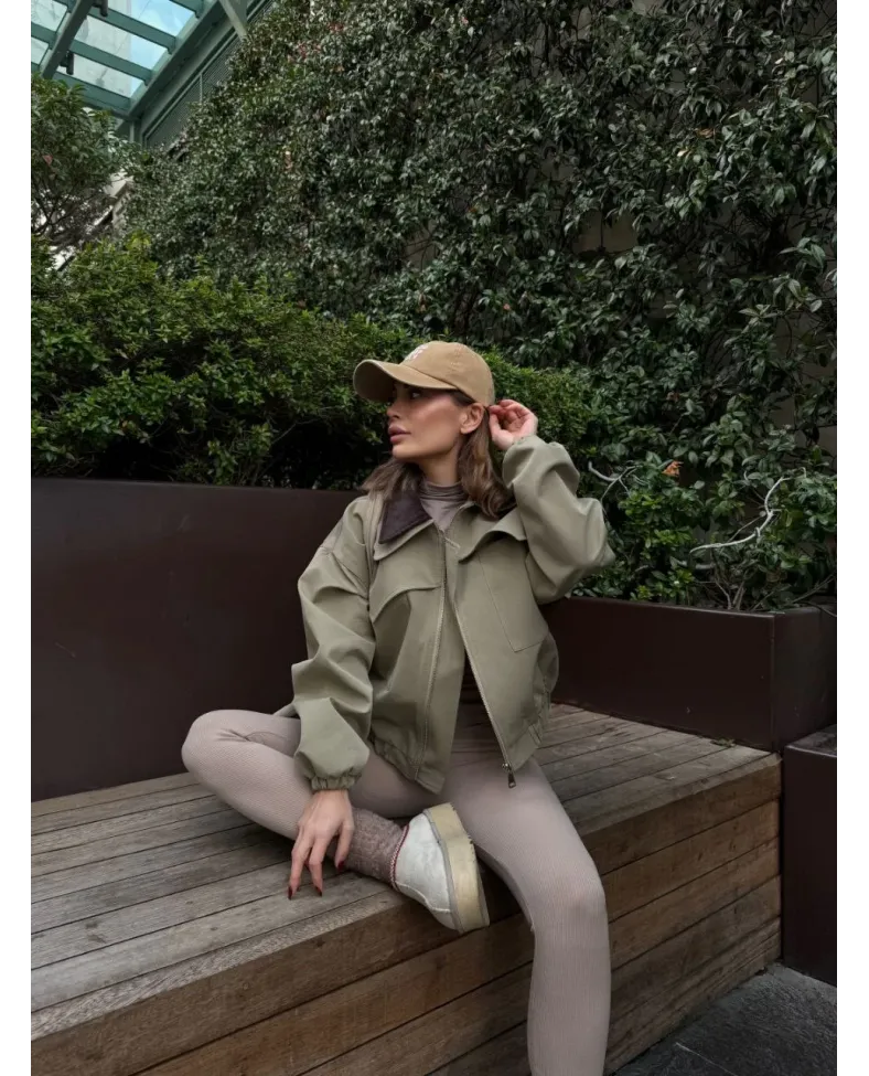 Çift Yakalı Ceket Mont - Yeşil Somersan Giyim | Kadın, Erkek ve Çocuk Moda