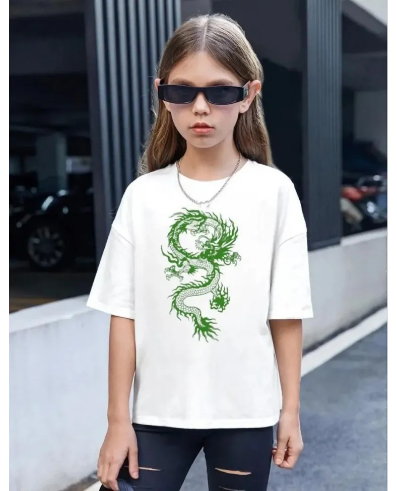 Çocuk Unisex Baskılı T-Shirt - Beyaz