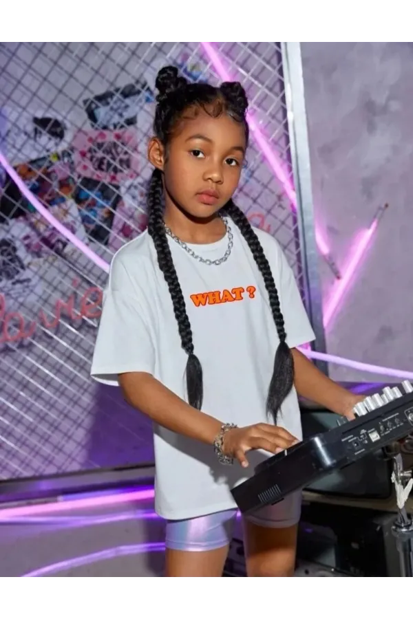 Çocuk Unisex Baskılı T-Shirt - Beyaz