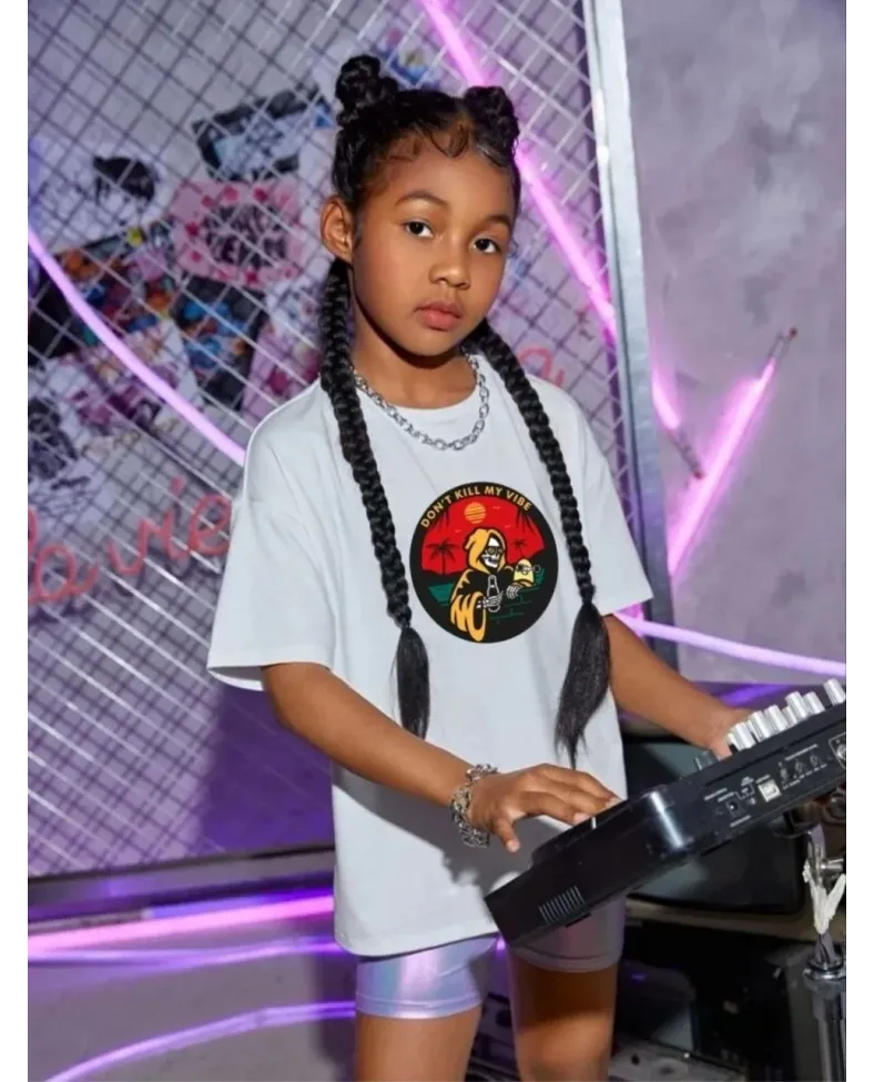 Çocuk Unisex Baskılı T-Shirt - Beyaz