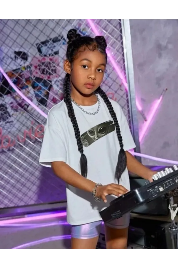 Çocuk Unisex Baskılı T-Shirt - Beyaz