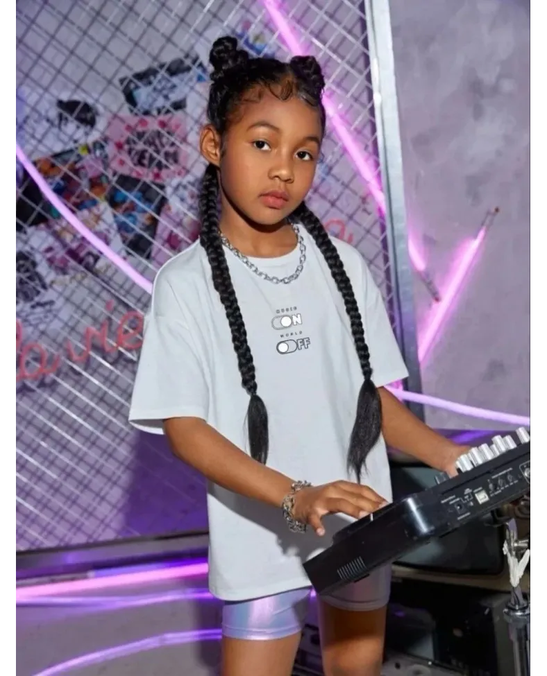 Çocuk Unisex Baskılı T-Shirt - Beyaz