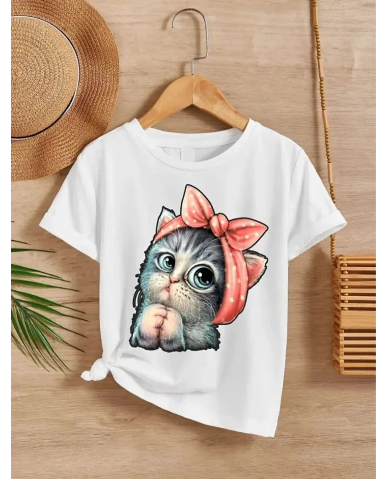 Çocuk Unisex Baskılı T-Shirt - Beyaz