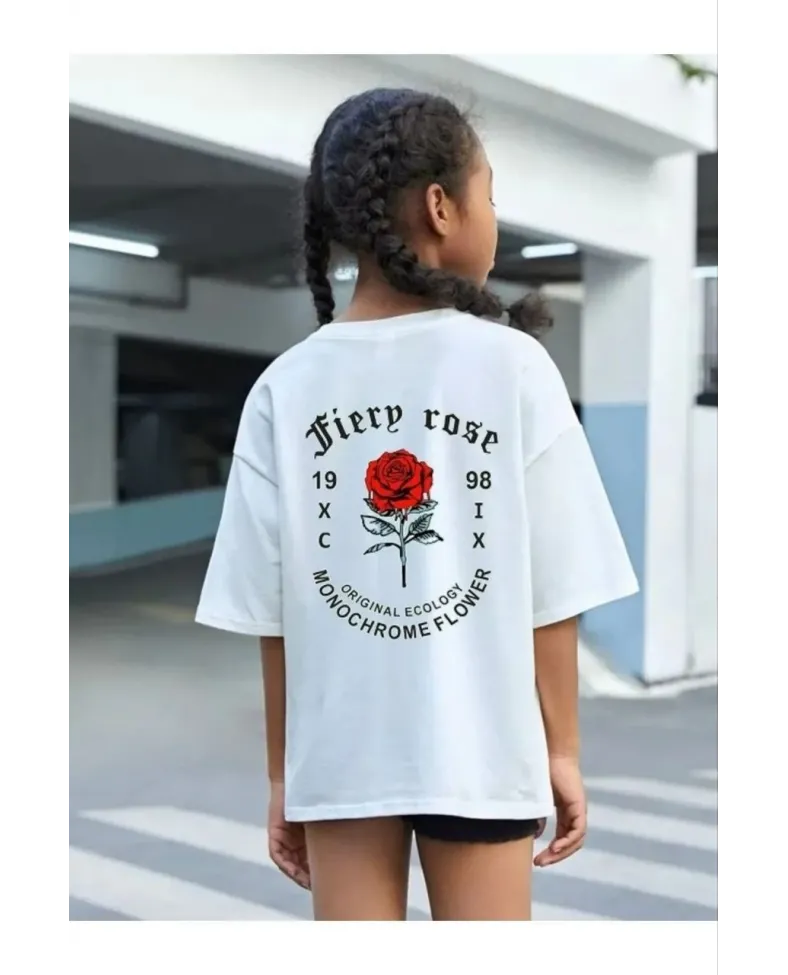 Çocuk Unisex Baskılı T-Shirt - Beyaz