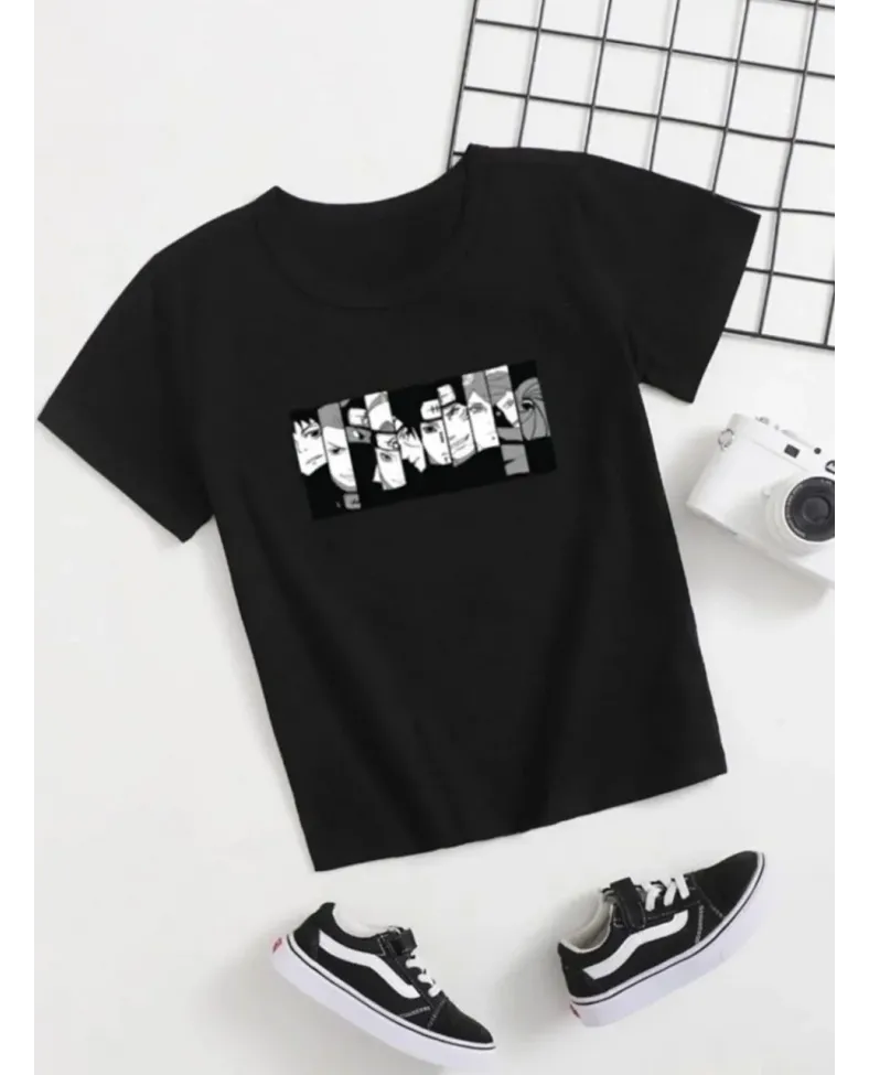 Çocuk Unisex Baskılı T-Shirt - Siyah