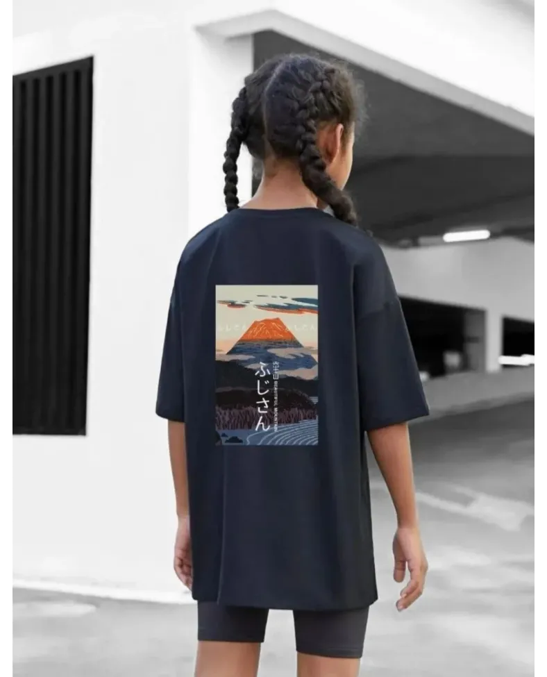 Çocuk Unisex Baskılı T-Shirt - Siyah