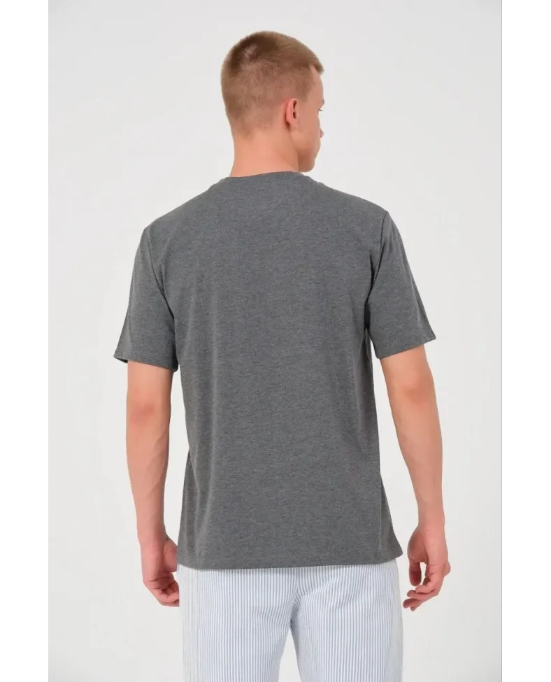 Erkek 24/1 Düz A Kalite Oversize T-shirt - Antrasit