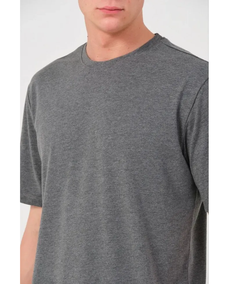 Erkek 24/1 Düz A Kalite Oversize T-shirt - Antrasit