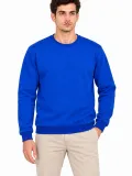 Erkek 2'Li Bisiklet Yaka İçi Şardonlu 2 İplik Düz Uzun Kollu Regular Fit Sweatshirt - Mavi & Kırmızı