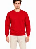 Erkek 2'Li Bisiklet Yaka İçi Şardonlu 2 İplik Düz Uzun Kollu Regular Fit Sweatshirt - Mavi & Kırmızı