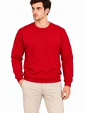 Erkek 2'Li Bisiklet Yaka İçi Şardonlu 2 İplik Düz Uzun Kollu Regular Fit Sweatshirt - Mavi & Kırmızı