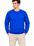 Erkek 2'Li Bisiklet Yaka İçi Şardonlu 2 İplik Düz Uzun Kollu Regular Fit Sweatshirt - Mavi & Kırmızı