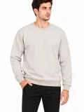 Erkek 2'Li Bisiklet Yaka İçi Şardonlu 2 İplik Düz Uzun Kollu Regular Fit Sweatshirt - Siyah & Gri