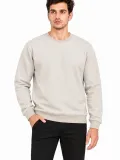 Erkek 2'Li Bisiklet Yaka İçi Şardonlu 2 İplik Düz Uzun Kollu Regular Fit Sweatshirt - Siyah & Gri