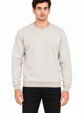 Erkek 2'Li Bisiklet Yaka İçi Şardonlu 2 İplik Düz Uzun Kollu Regular Fit Sweatshirt - Siyah & Gri