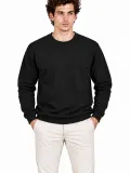 Erkek 2'Li Bisiklet Yaka İçi Şardonlu 2 İplik Düz Uzun Kollu Regular Fit Sweatshirt - Siyah & Gri