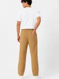 Erkek 2'li Bürümcük Kumaş Beli Lastikli Bağcıklı Bol Paça Pantolon - Beyaz/Vizon