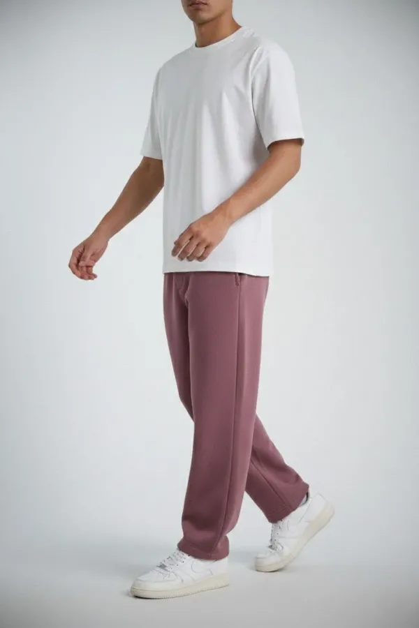 Erkek Baggy Alt Eşofman - Gül Kurusu