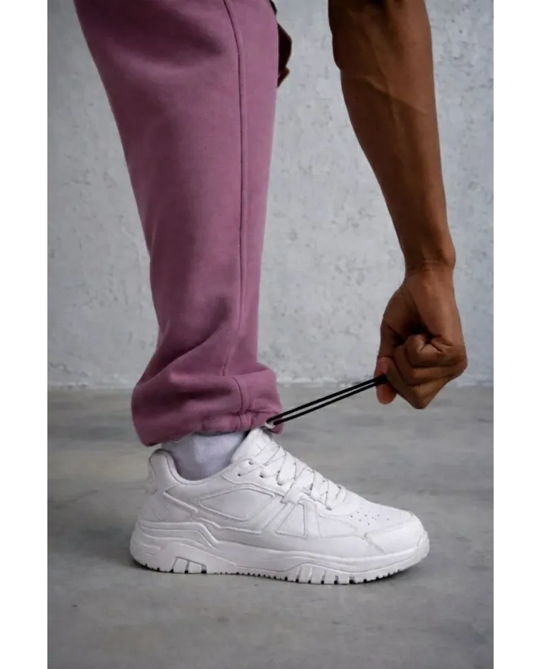 Erkek Baggy Alt Eşofman - Gül Kurusu