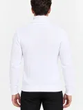 Erkek Balıkçı Yaka Tam Boğazlı Kalın Fitilli Regular Fit Triko Kazak - Beyaz