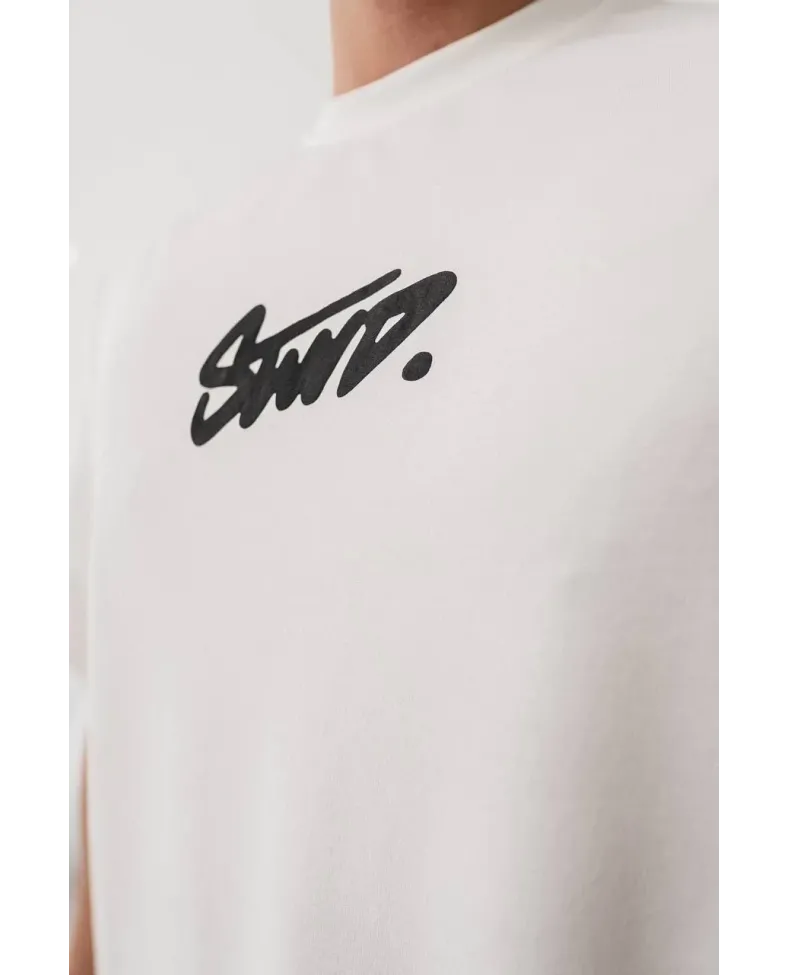 Erkek Baskılı Oversize - Beyaz