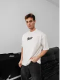 Erkek Baskılı Oversize - Beyaz