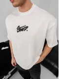 Erkek Baskılı Oversize - Beyaz