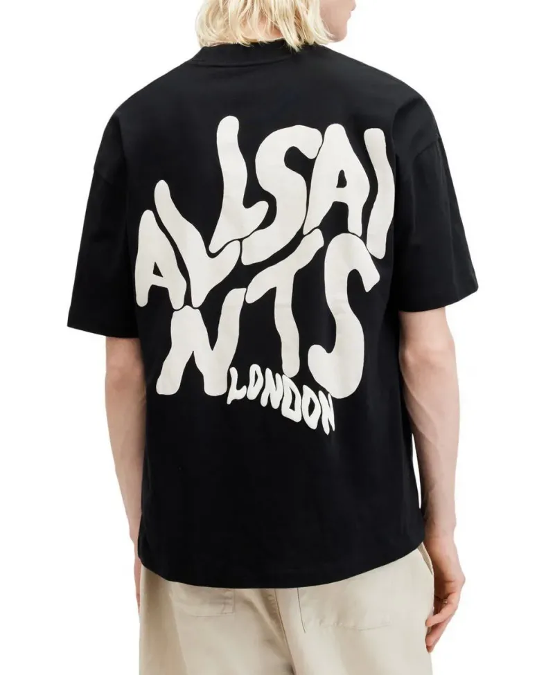 Erkek Tişört Baskılı Oversize Kısa kol T-shirt - Siyah