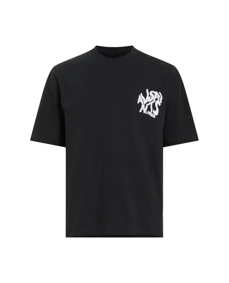 Erkek Tişört Baskılı Oversize Kısa kol T-shirt - Siyah