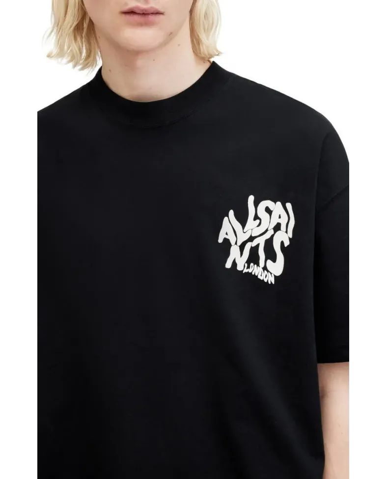 Erkek Tişört Baskılı Oversize Kısa kol T-shirt - Siyah