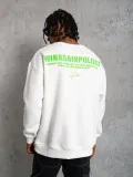 Erkek 3 iplik Bisiklet yaka Baskılı Sweatshirt - Beyaz