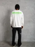 Erkek 3 iplik Bisiklet yaka Baskılı Sweatshirt - Beyaz